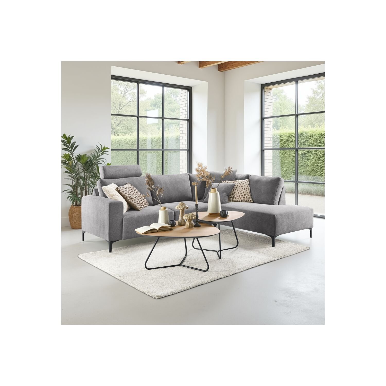 Hoekbank Fabria polyetherschuim, slate