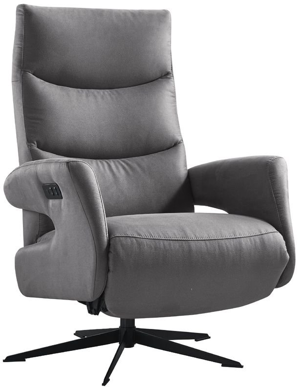 Relaxfauteuil Nortwood HR-schuim zitting elektrisch verstelbaar antraciet
