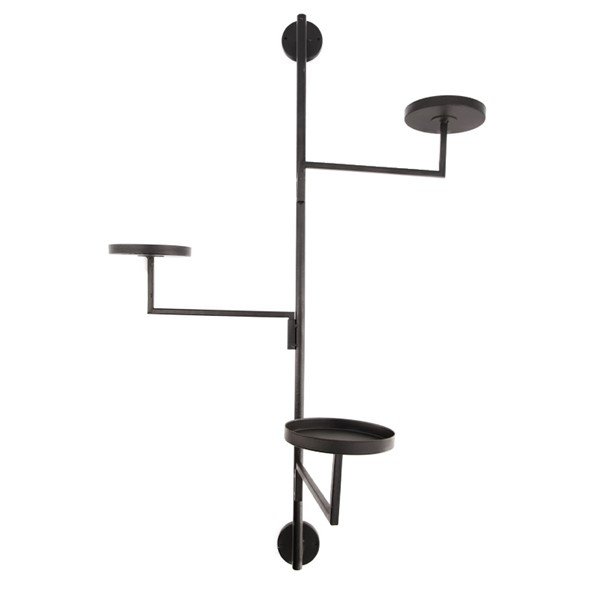 Kaarsenhouder Maderno zwart metaal, 45x30x79 cm