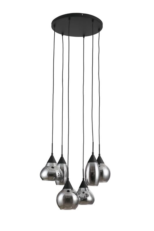Hanglamp Lungo smoke glas, 46x120 cm