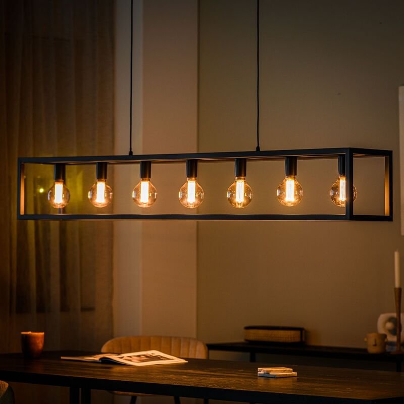 Hanglamp Tiamo zwart staal, 162x25x160 cm