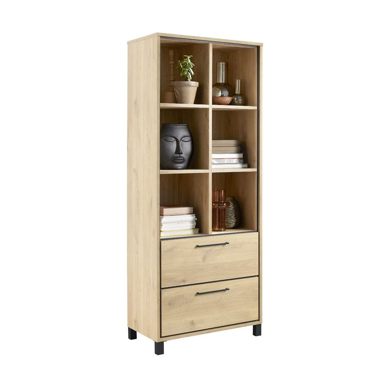 Boekenkast Heston 190 x 70 blank eiken