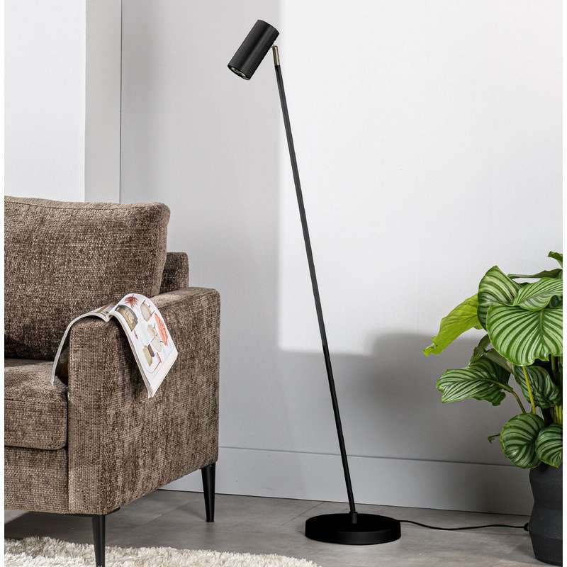 Vloerlamp Mirare zwart metaal 1-spots