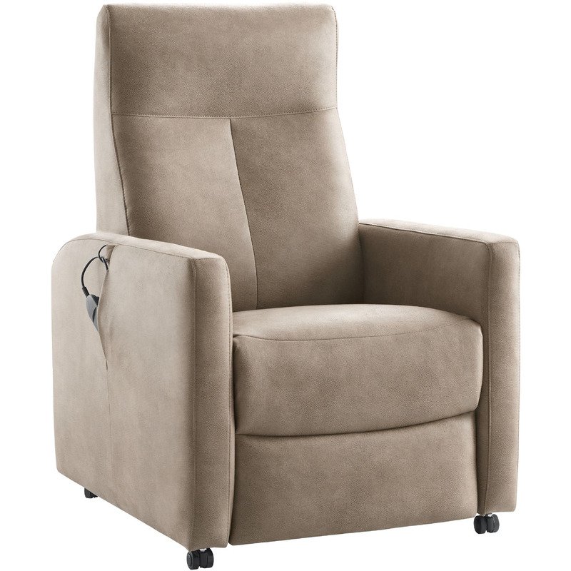 Relaxfauteuil Novie grijs-bruin small elektrisch verstelbaar