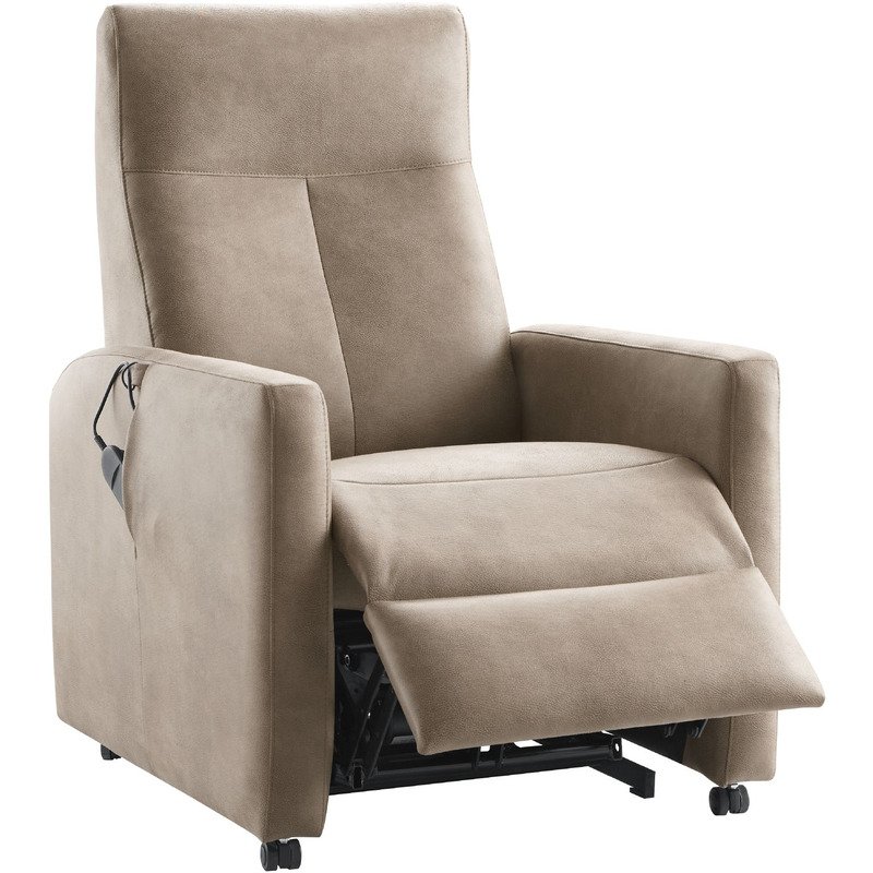 Relaxfauteuil Novie grijs-bruin small elektrisch verstelbaar
