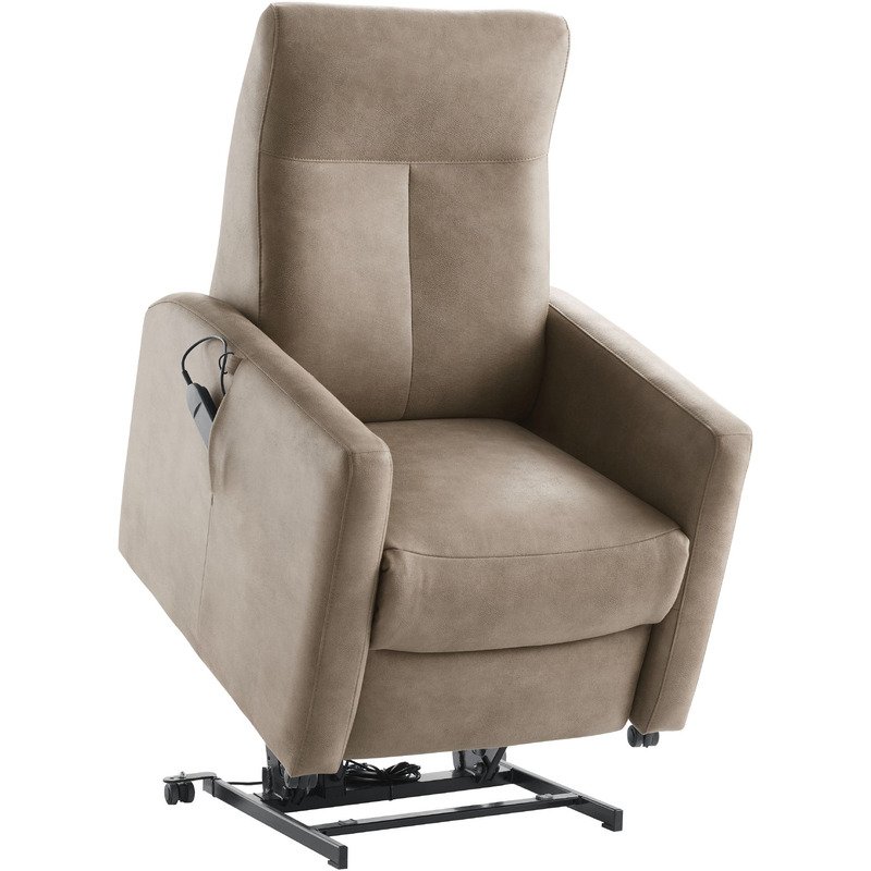 Relaxfauteuil Novie grijs-bruin small elektrisch verstelbaar