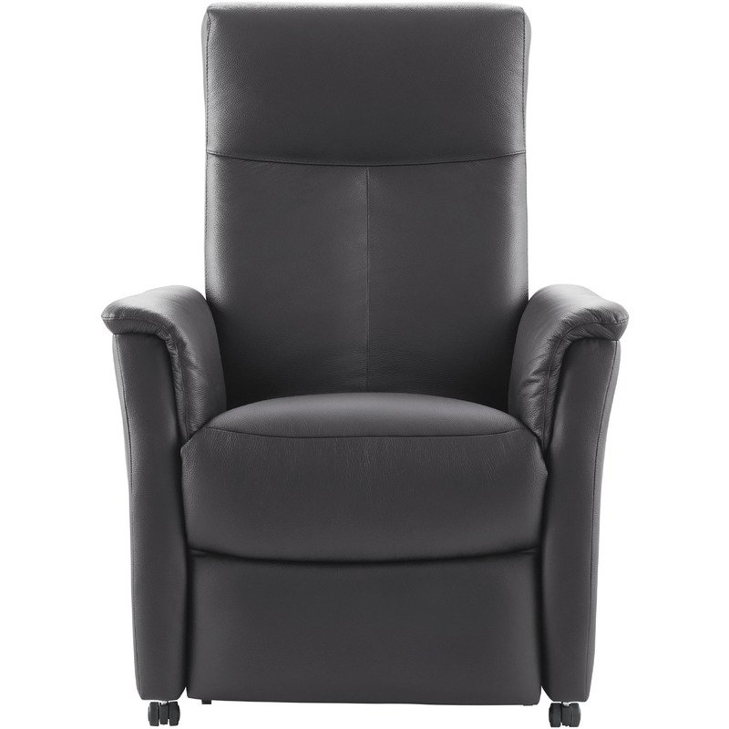 Relaxfauteuil Waver zwart leder smal elektrisch verstelbaar