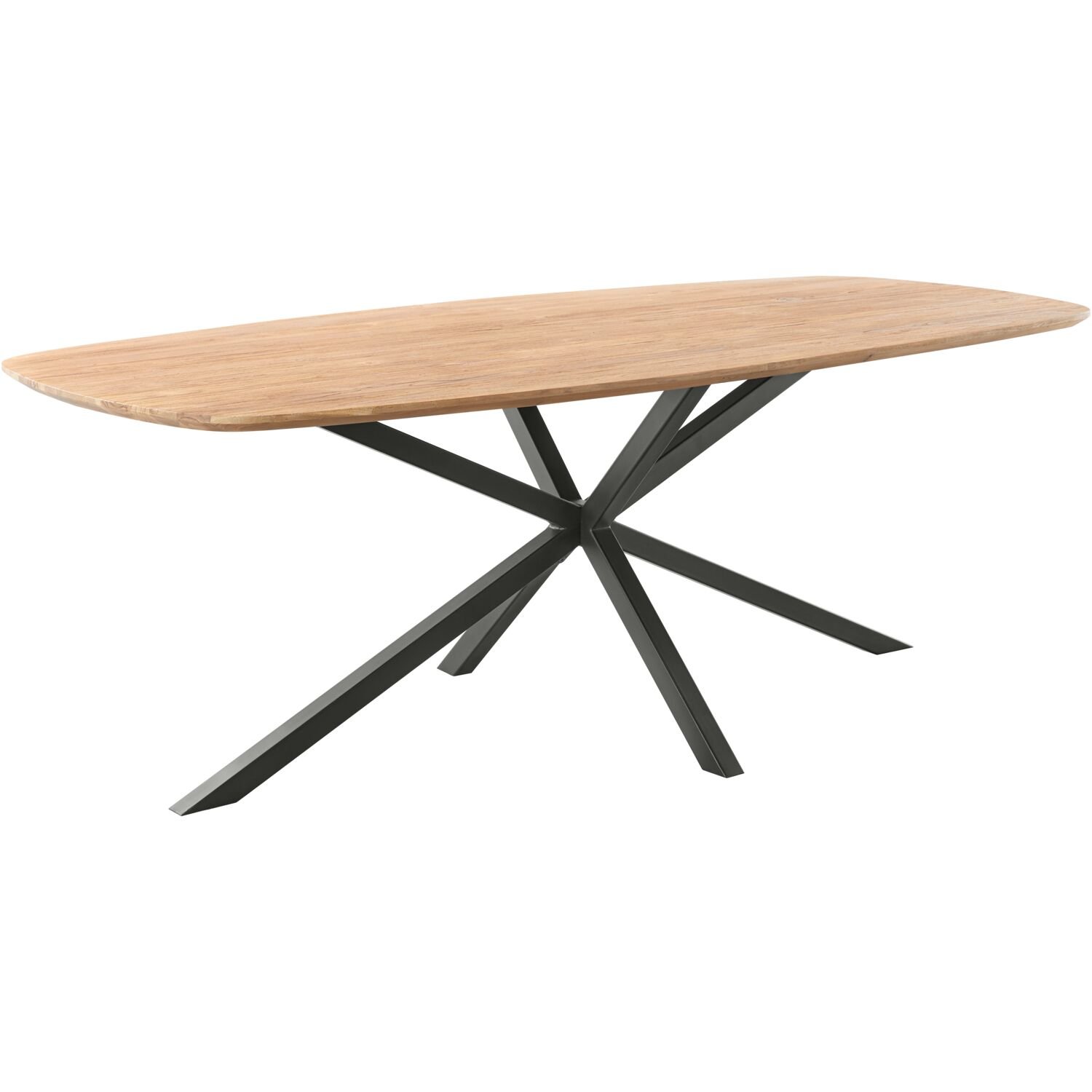 Eettafel Romaro deens ovaal 220 x 100 teak mix rough