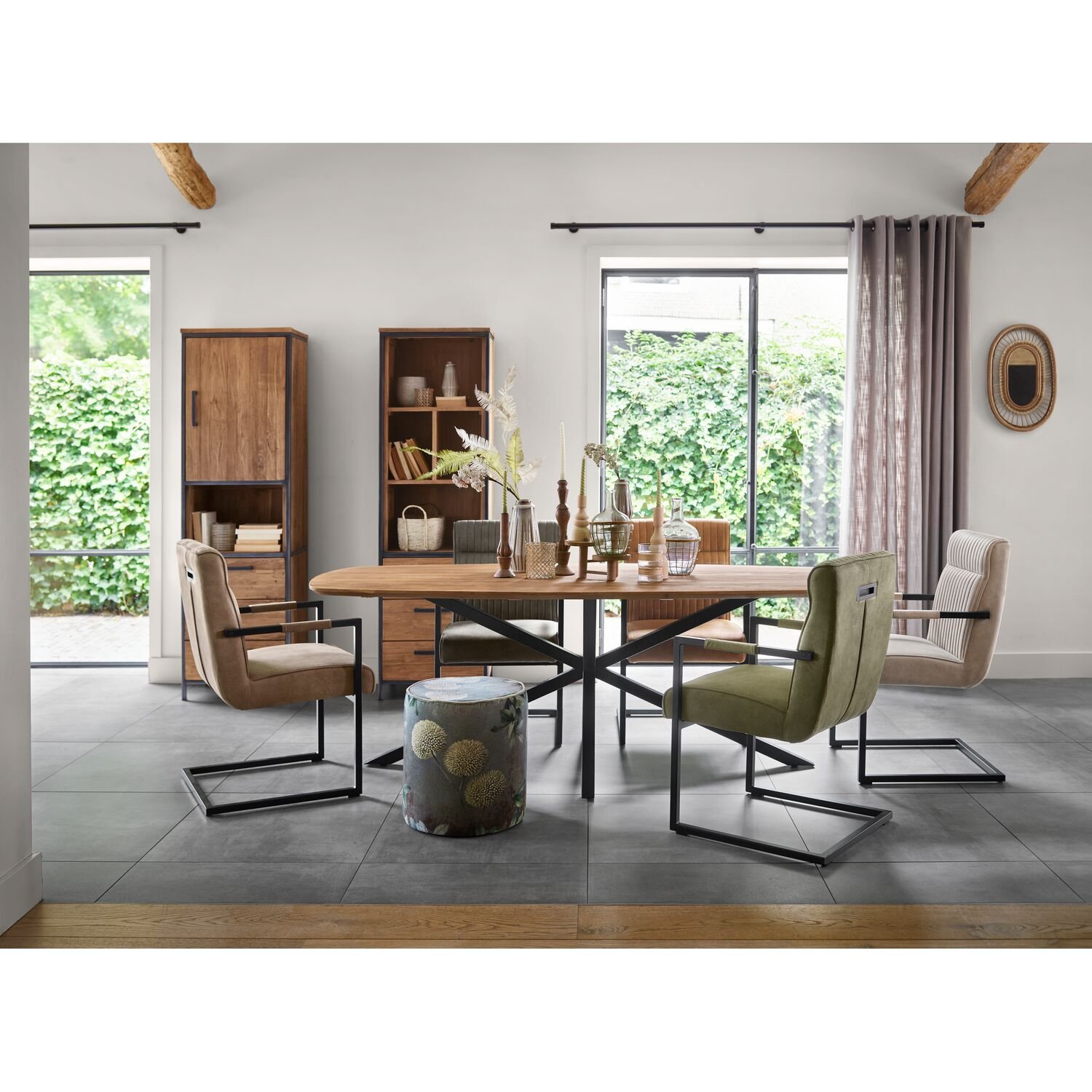 Boekenkast Romaro 190 x 55 teak mix rough