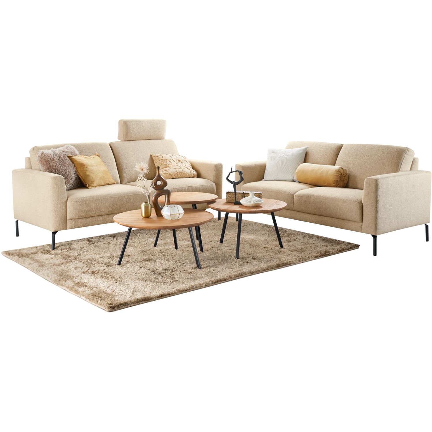 2,5 zitsbank Moscato Bonell i.c.m. HR-schuim, beige