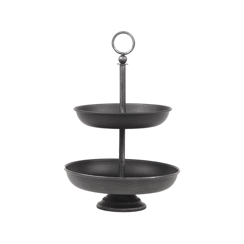 Etagère zwart metaal, 26x38 cm