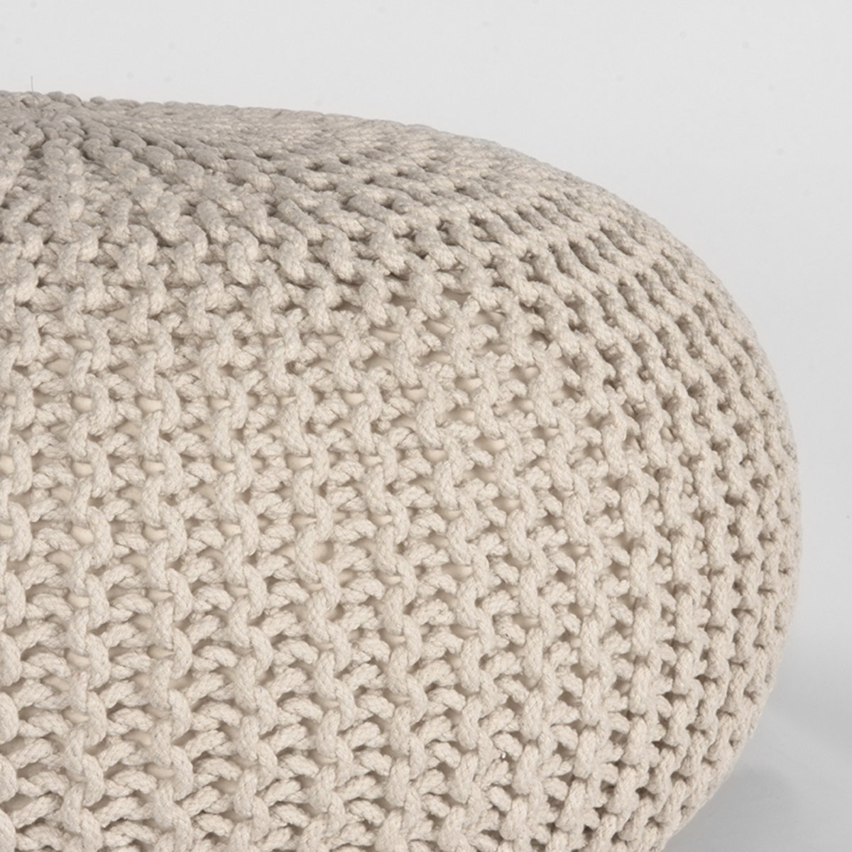 Poef Knitted naturel, 70 cm
