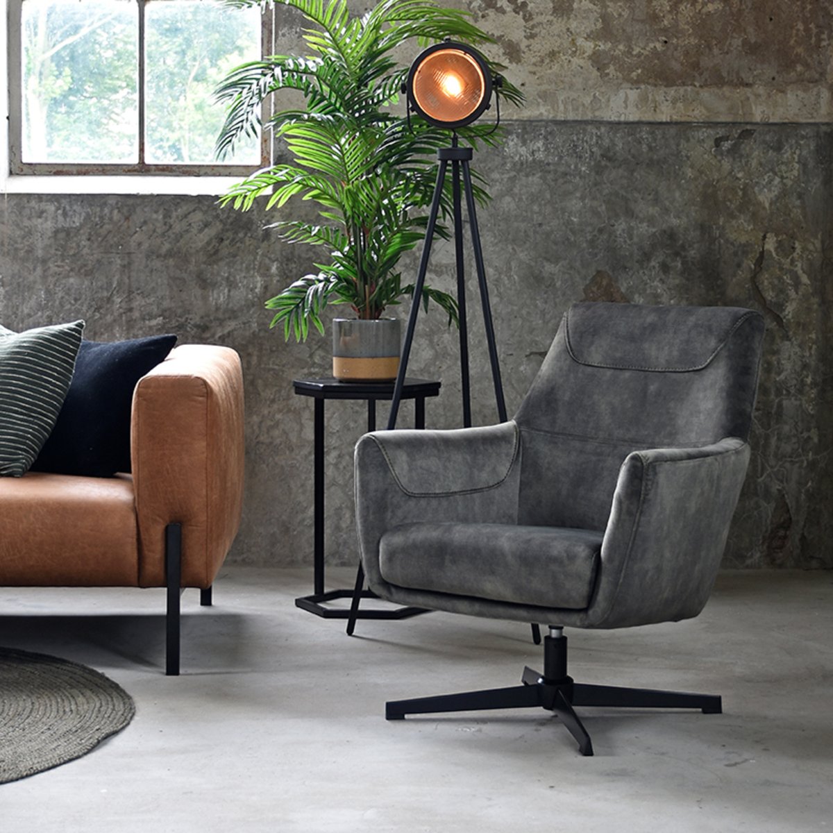 Fauteuil Toby antraciet