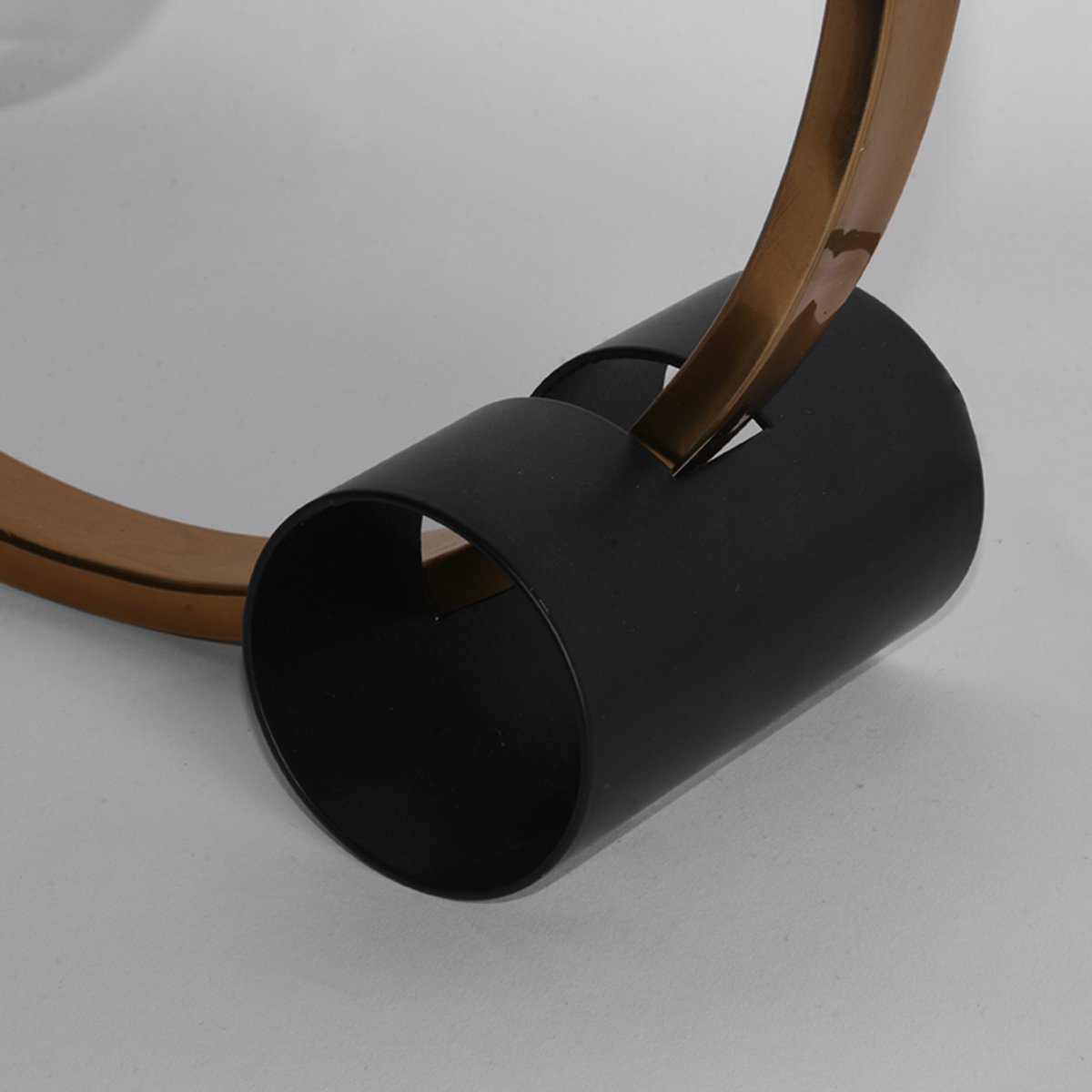 Tafellamp Ring goud en zwart metaal, 38x12x38 cm