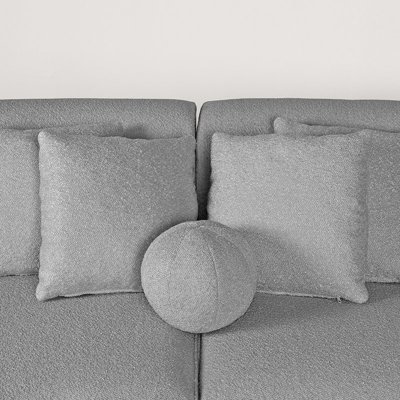 4-Zitsbank Mori schuim zitting grijs bouclé