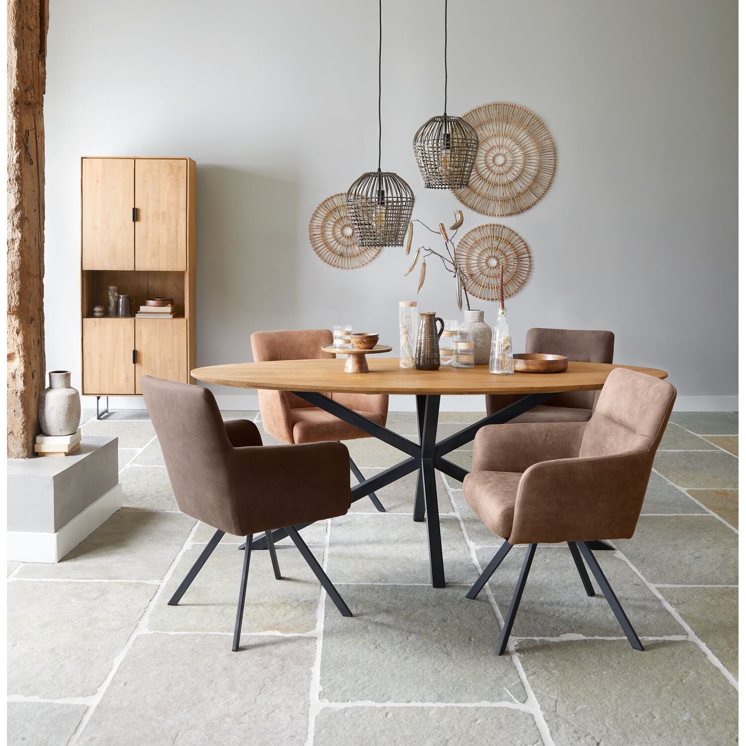 Eettafel Aska ovaal 240x120 teak naturel brushed