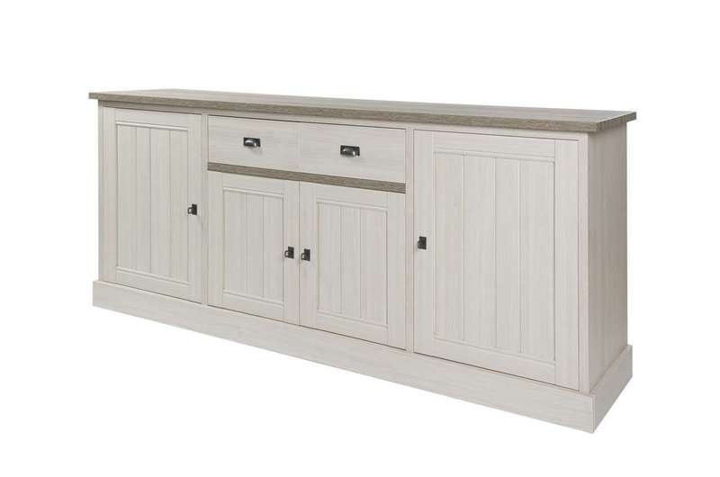Dressoir Yumali lariks met kristal eik lichtbruin