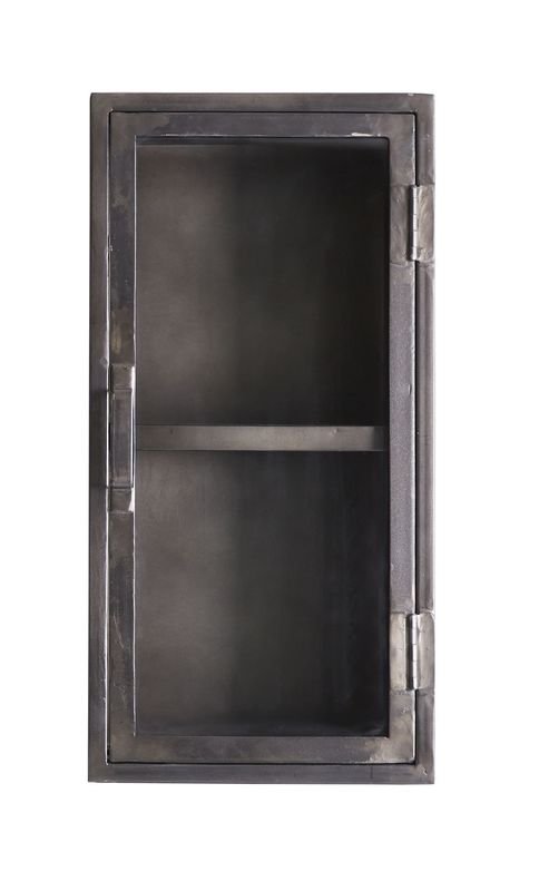 Wandkastje Carpino 70 x 35 x 25 metaal glas