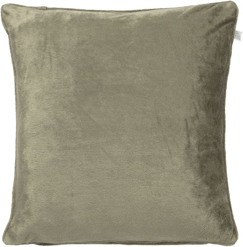Sierkussen velvet olijf, 45x45 cm