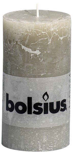 Stompkaars Bolsius rustiek kiezelgrijs, 6,8x13 cm