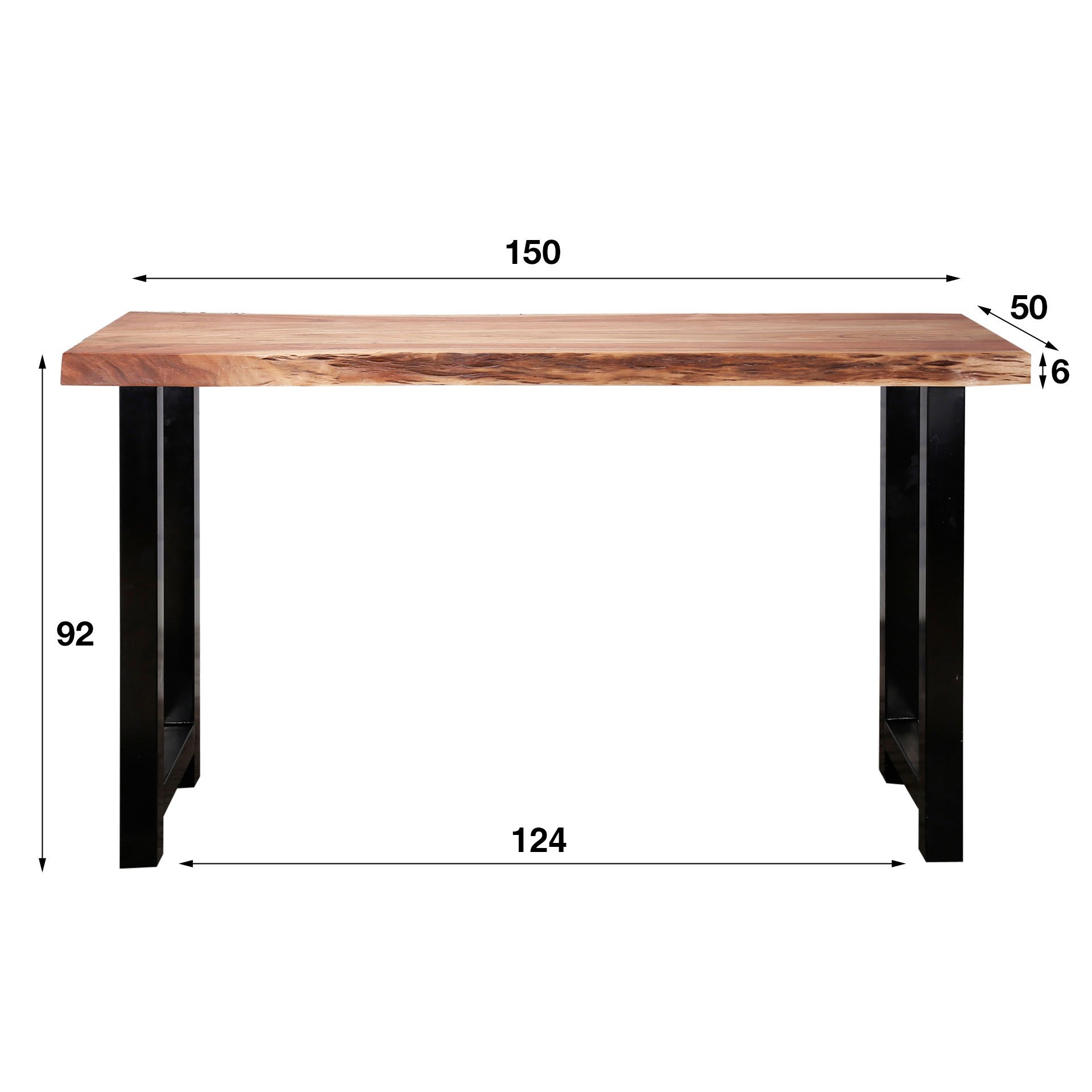Bartafel Boomstam 150 x 50 Acacia naturel