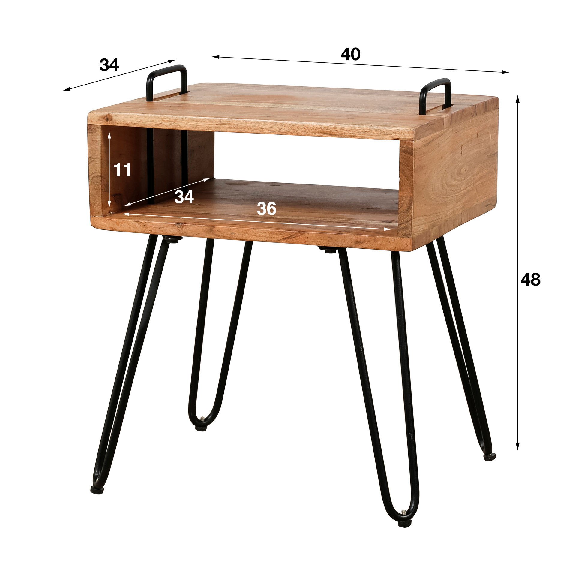 Nachtkastje Quadro Acacia naturel