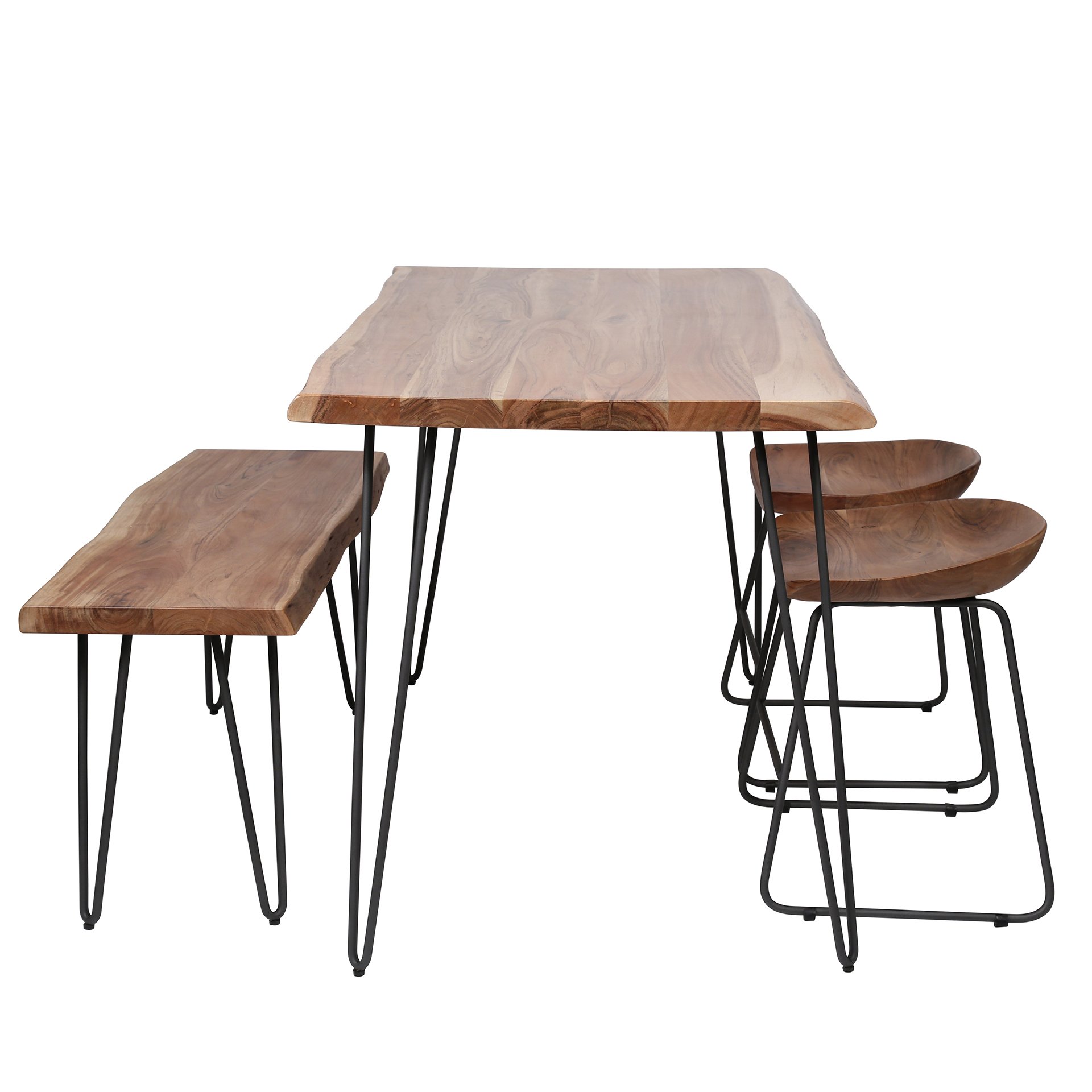 Eetkamertafel edge 130 / Massief acacia naturel