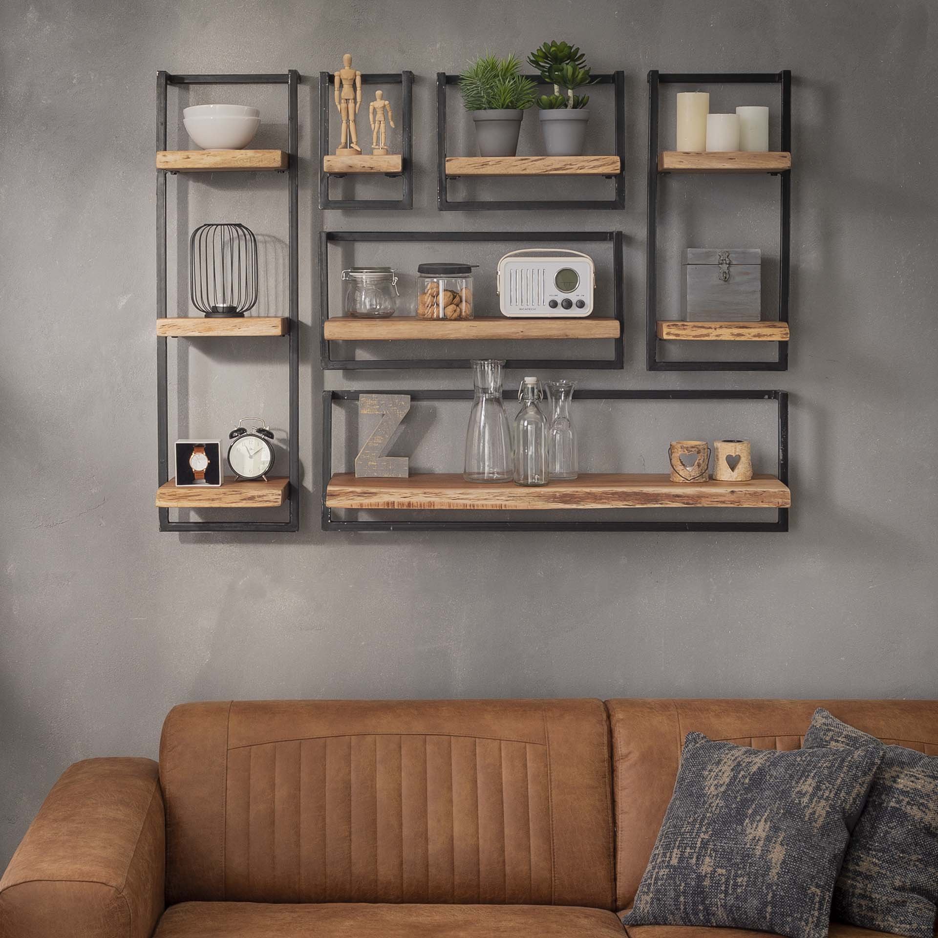 Wandplank edge 40cm / Massief acacia naturel