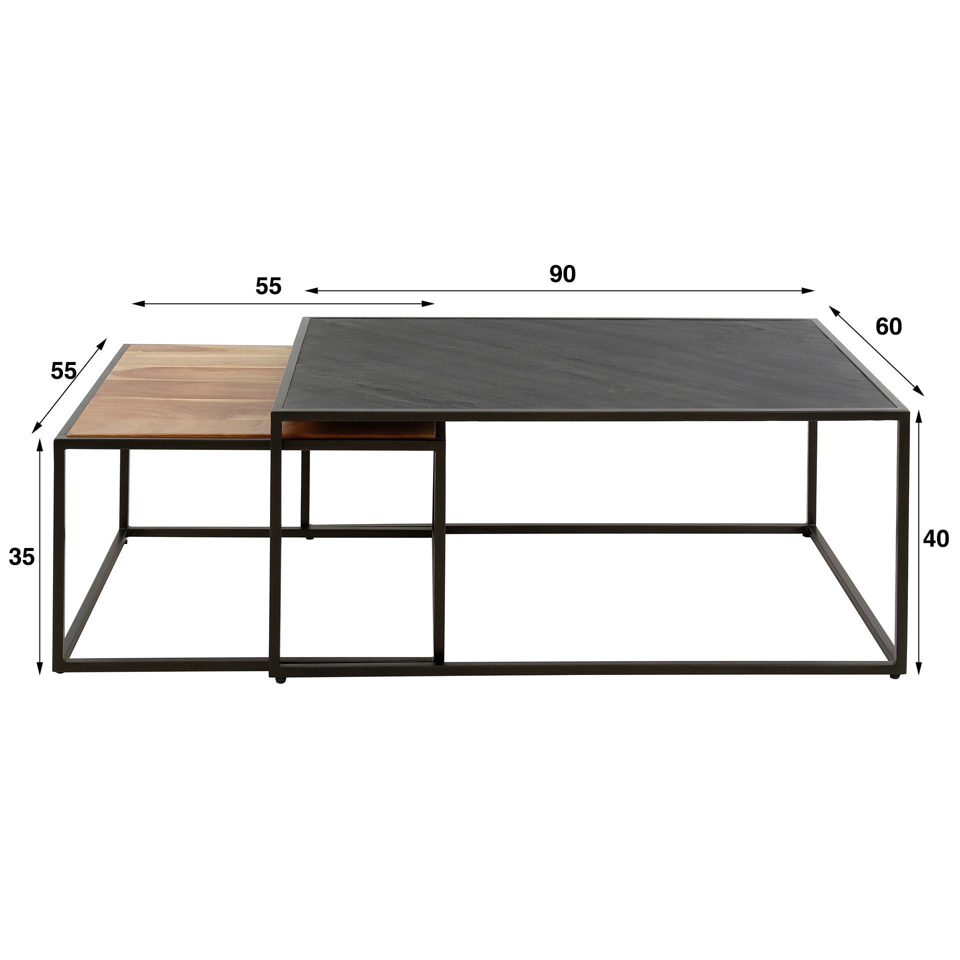 Salontafel set Slate leisteen