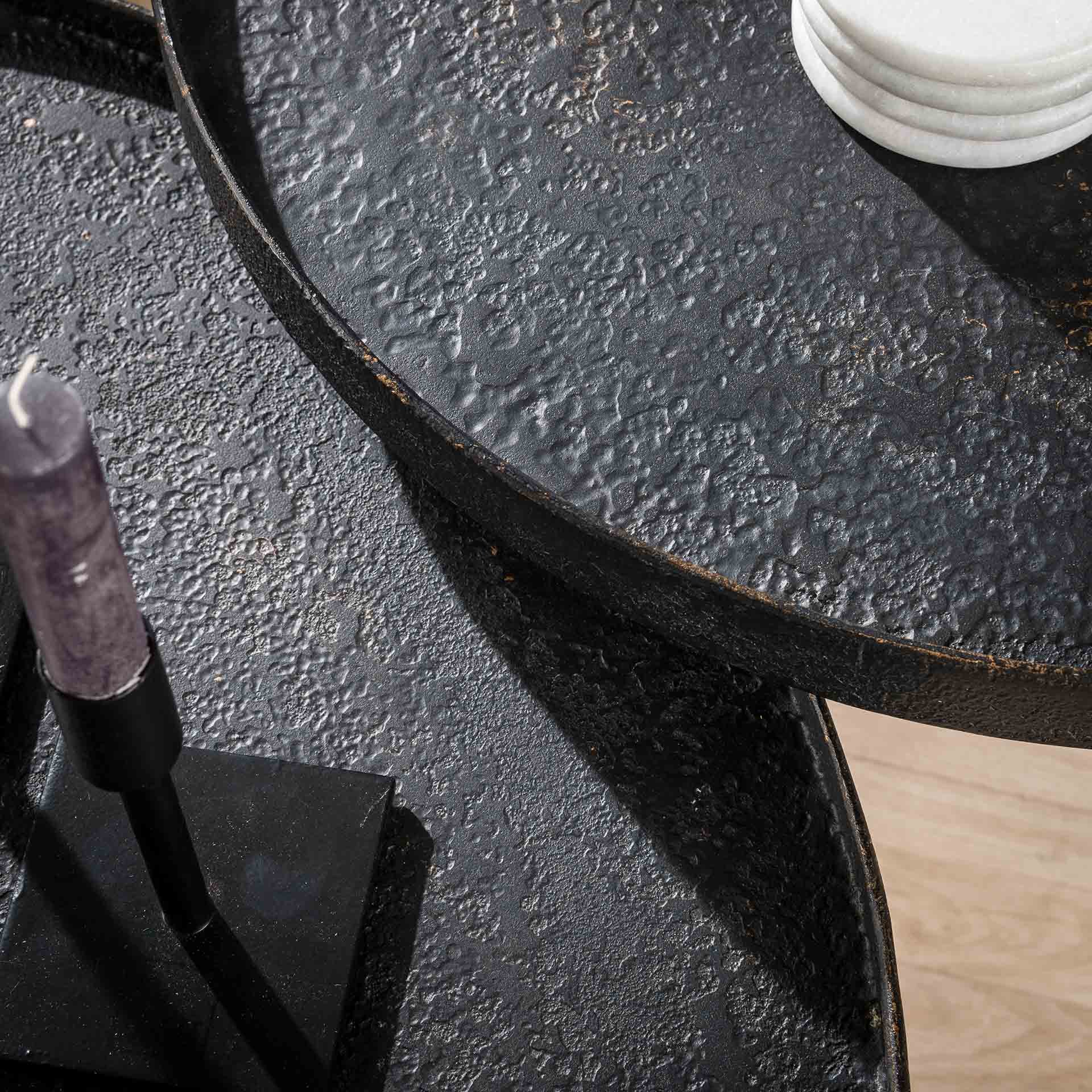 Salontafel set/2 rond Metallic Grijs
