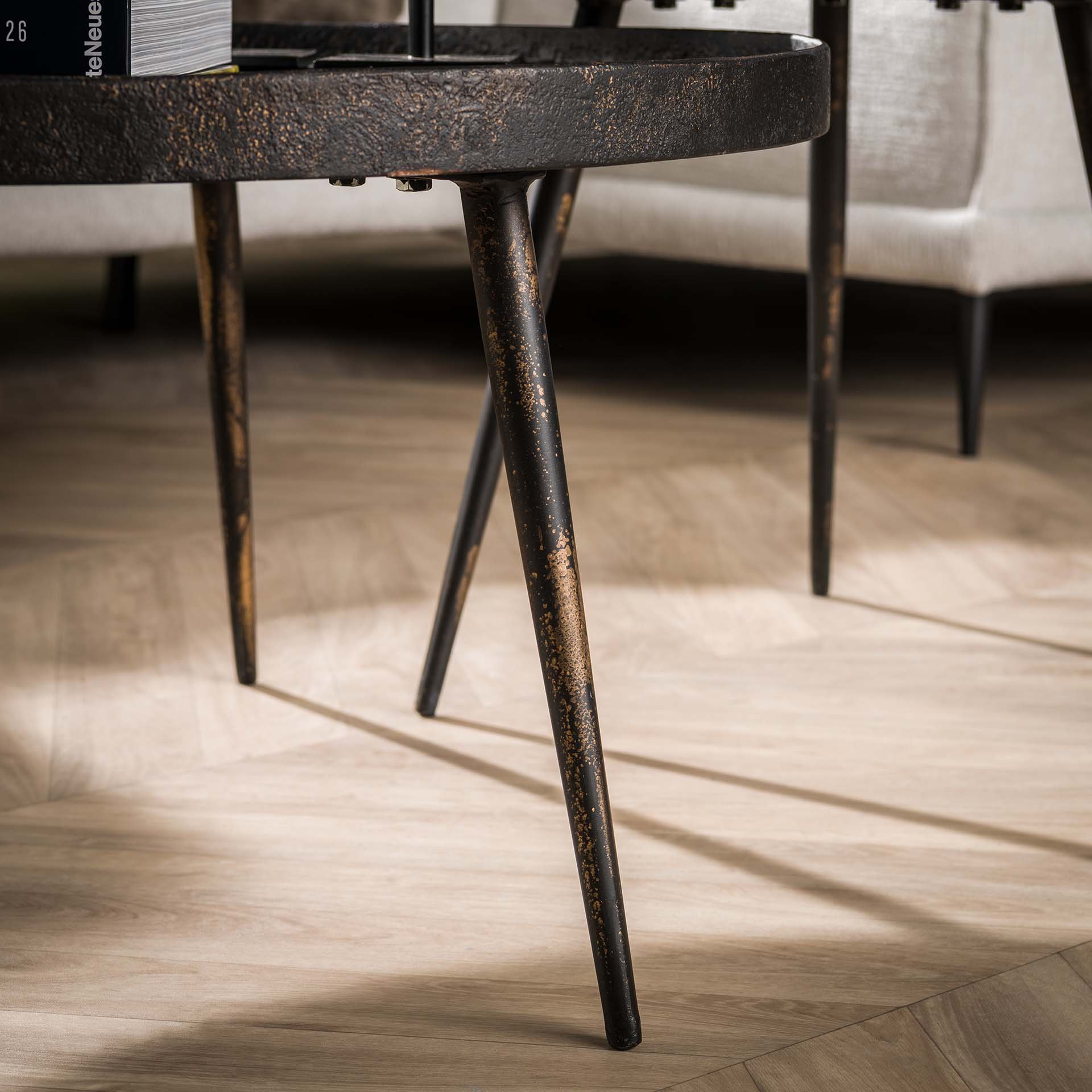 Salontafel set/2 rond Metallic Grijs