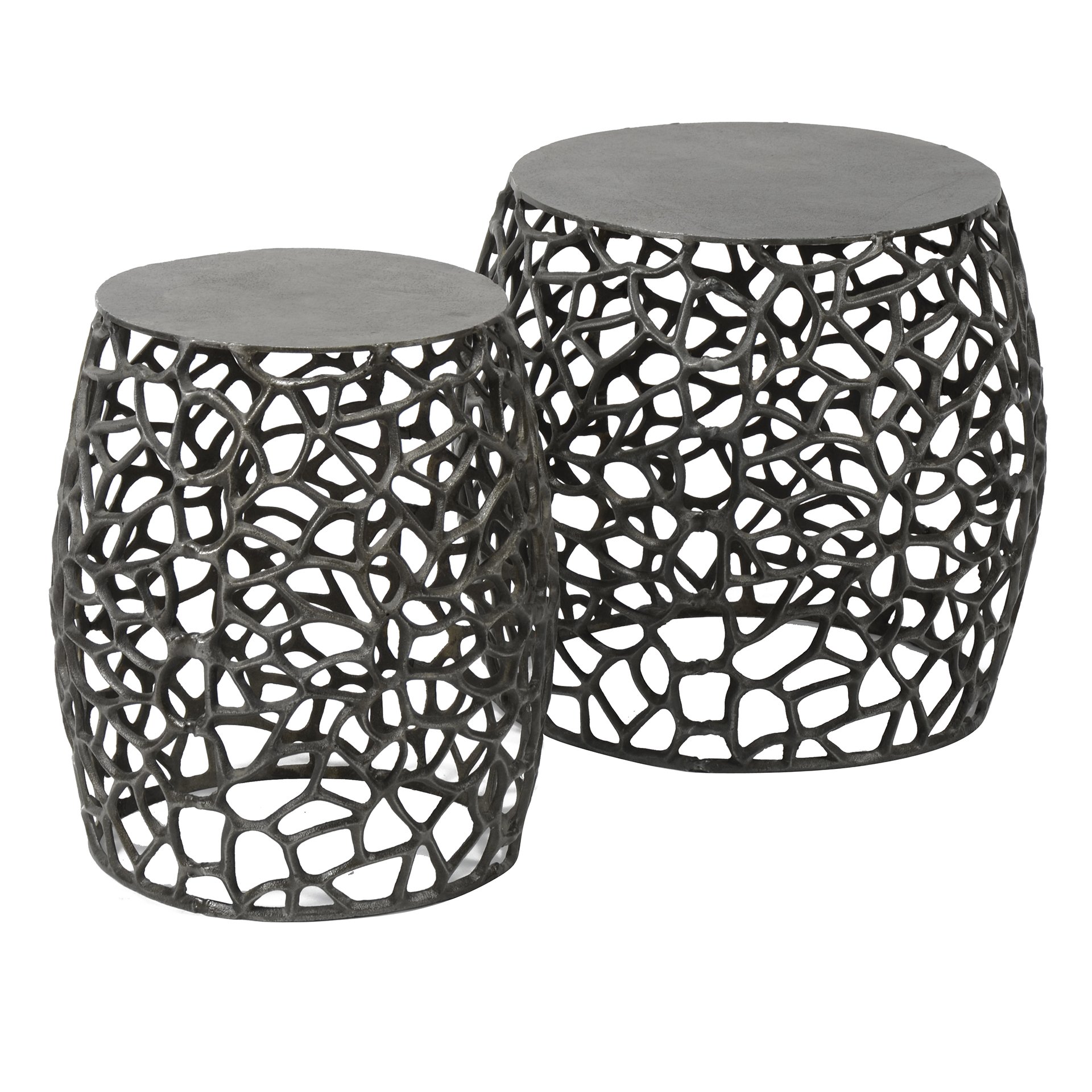 Bijzettafel set/20 Maze zwart nikkel