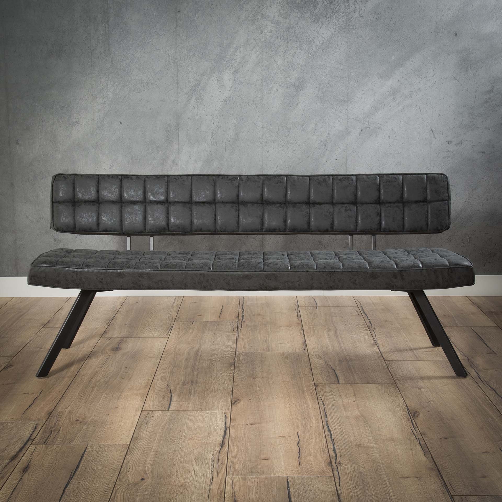 Eetkamerbank wax 180 cm zwart