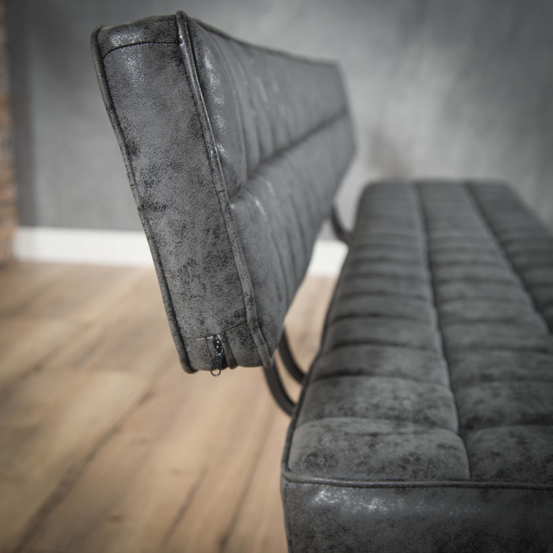 Eetkamerbank wax 180 cm zwart