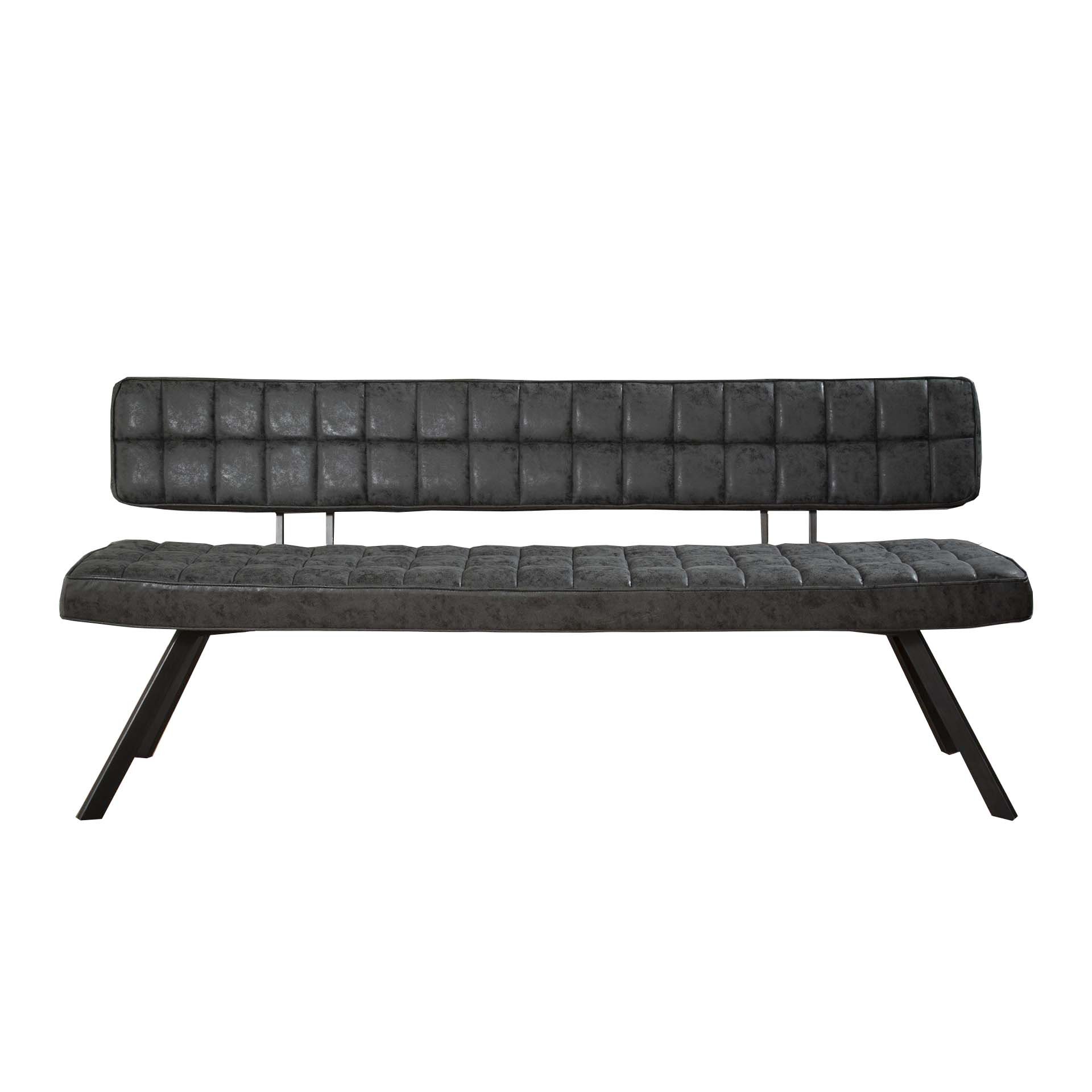 Eetkamerbank wax 180 cm zwart