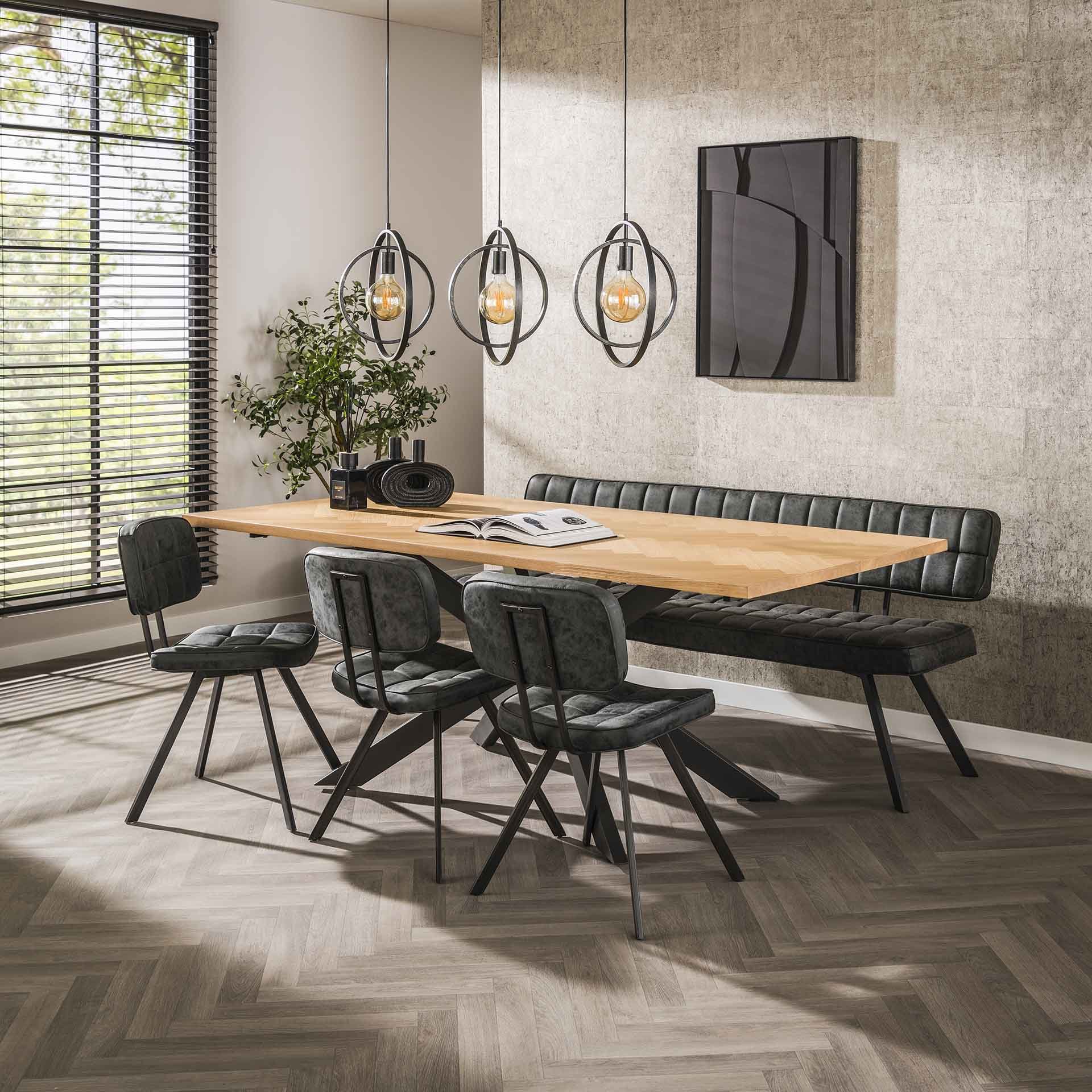 Eetkamertafel visgraat 200 x 100 naturel