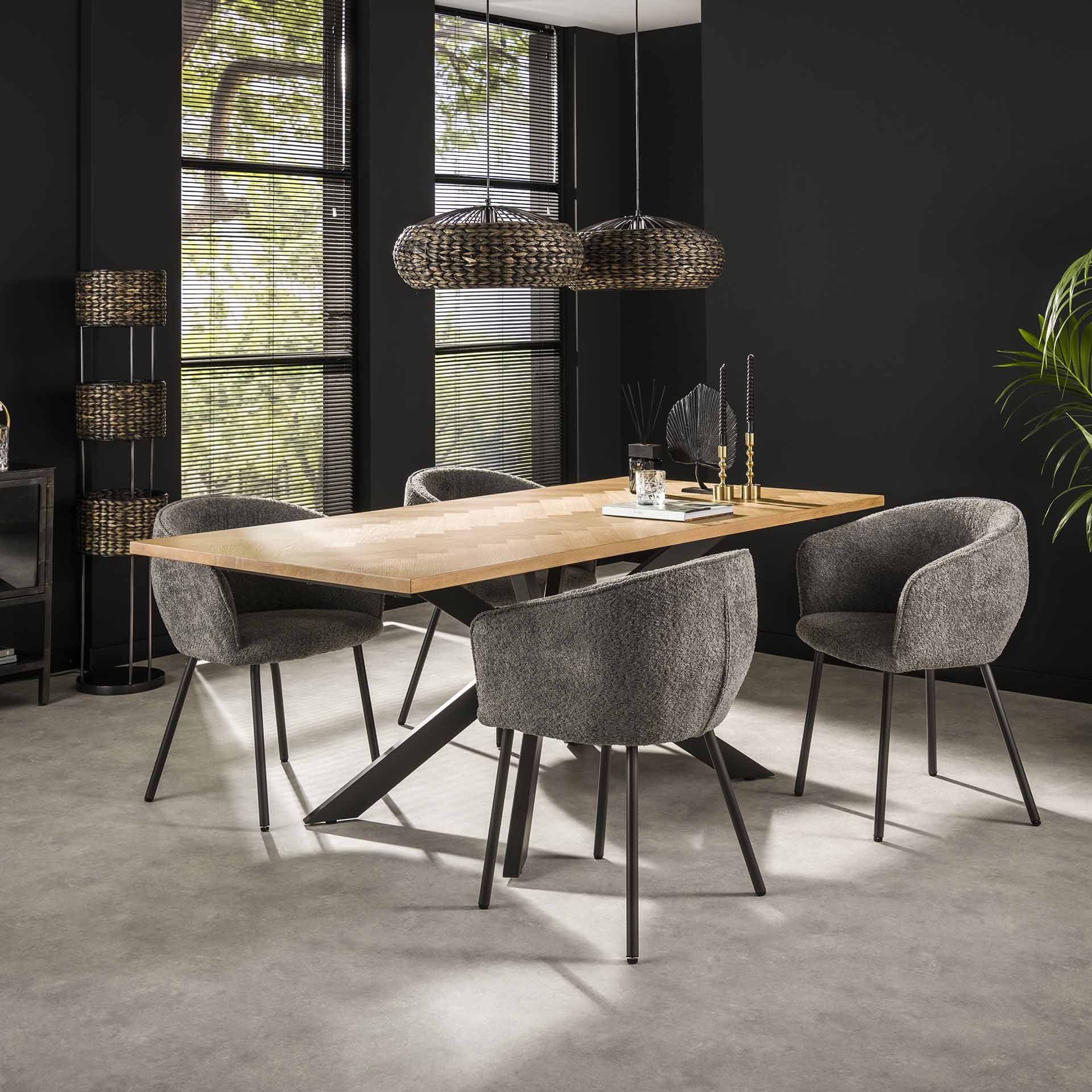 Eetkamertafel visgraat 200 x 100 naturel