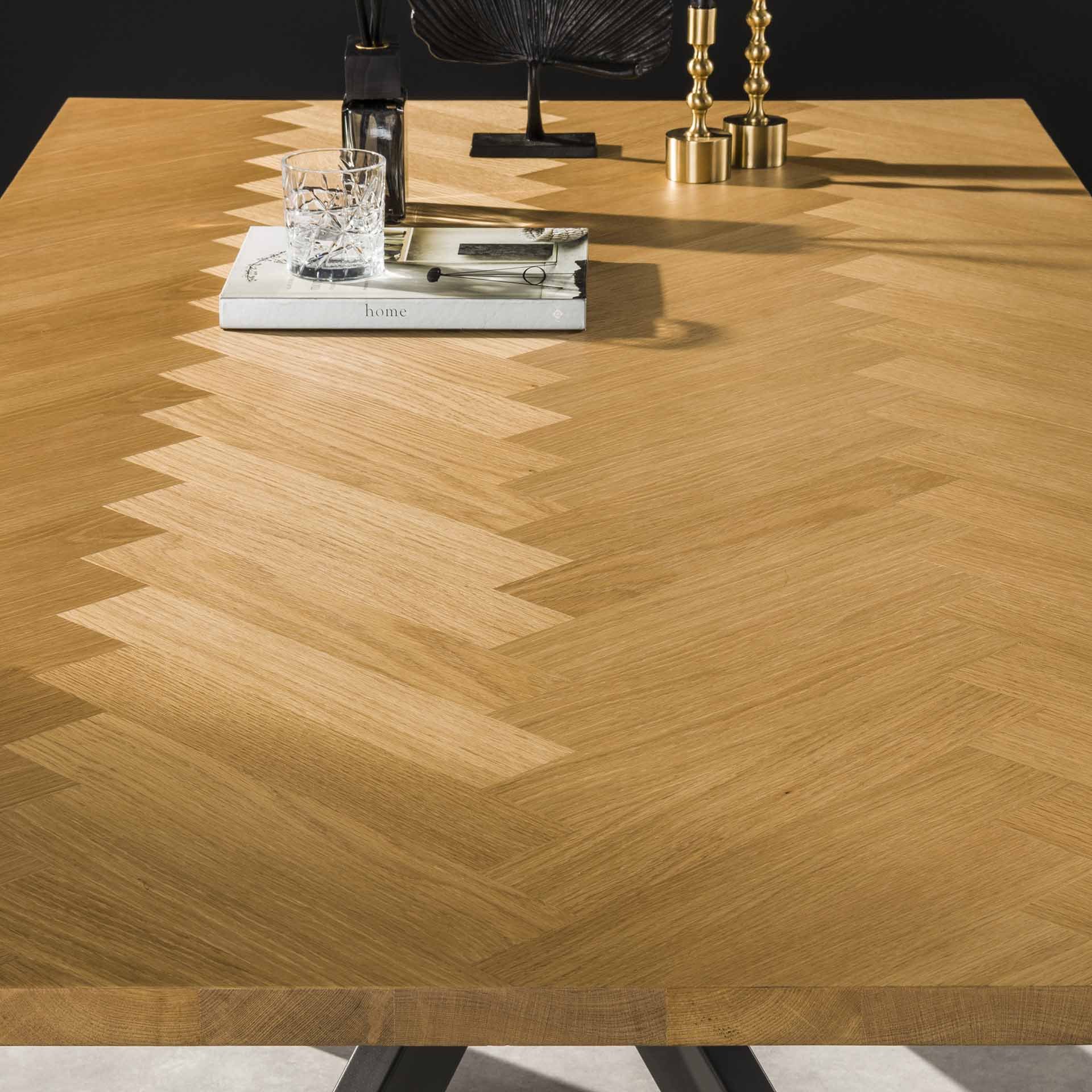 Eetkamertafel visgraat 200 x 100 naturel