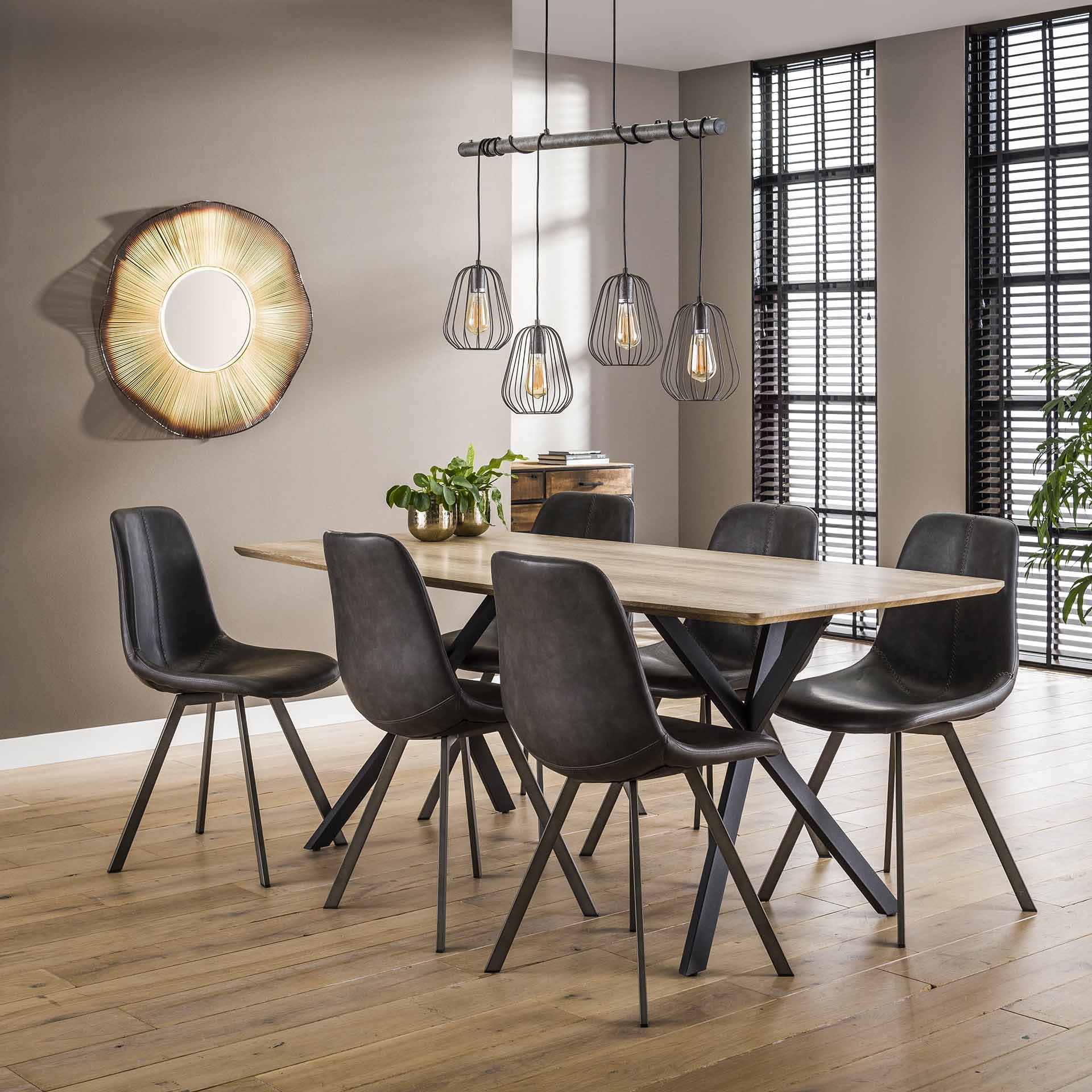 Eetkamertafel ovaal 190 eiken antiquewash