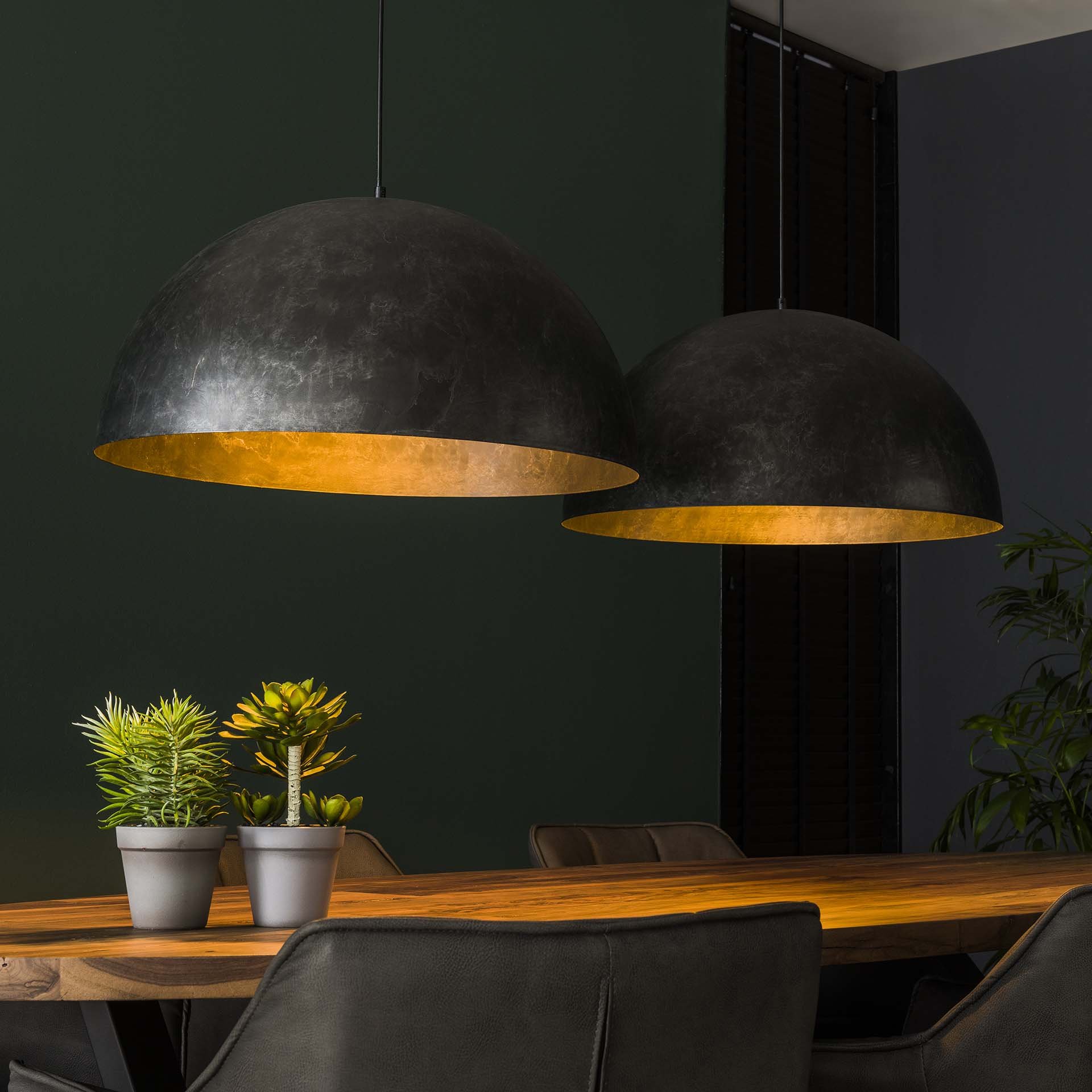 Hanglamp Dome 2x Ø60 charcoal