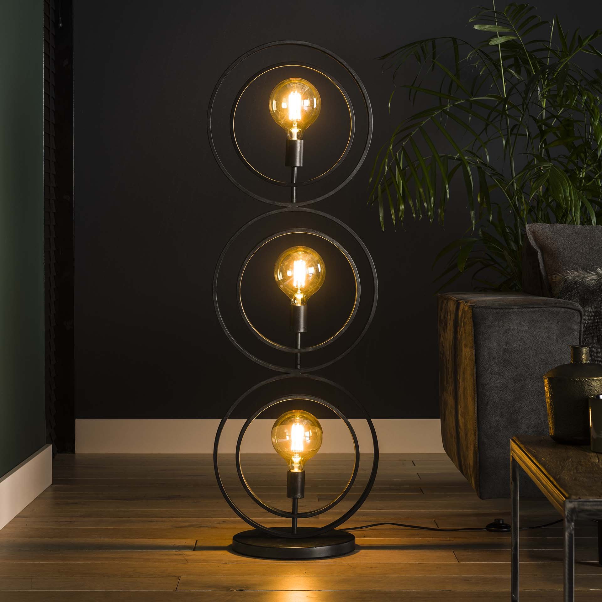 Vloerlamp 3L Turn around Charcoal