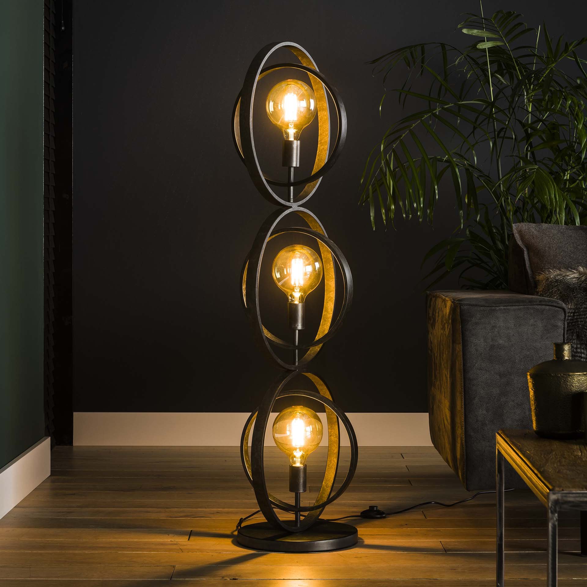 Vloerlamp 3L Turn around Charcoal