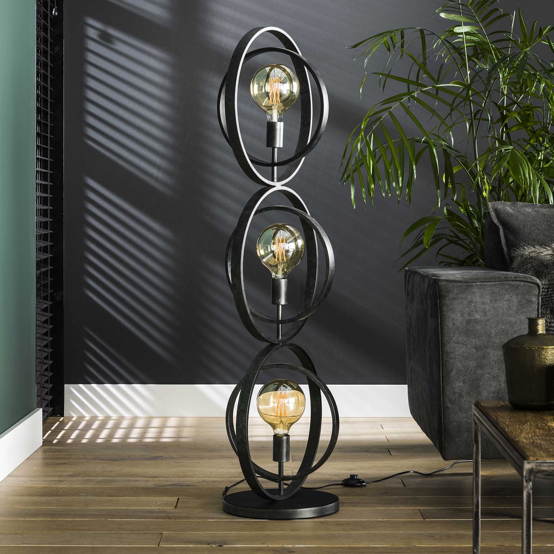 Vloerlamp 3L Turn around Charcoal