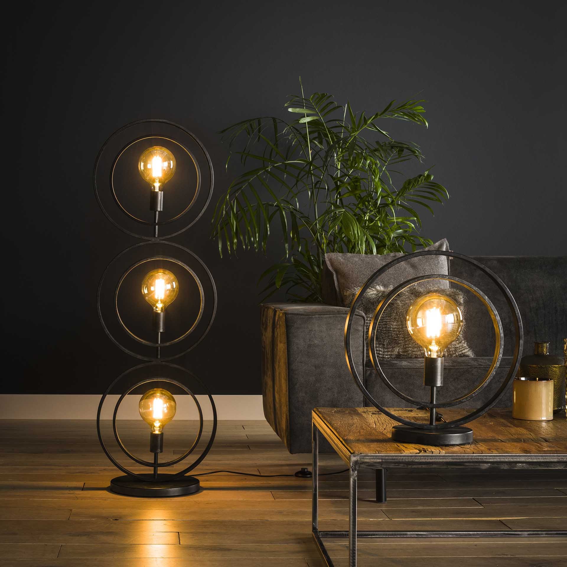 Vloerlamp 3L Turn around Charcoal