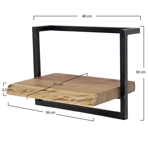 Wandplank edge 40cm / Massief acacia naturel
