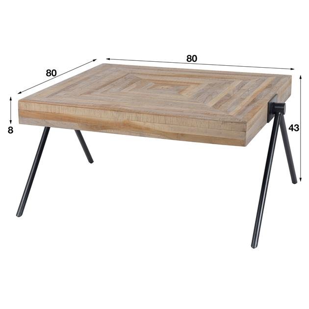 Salontafel Teca Balance 80x80 Teakhout verweerd