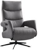 Relaxfauteuil Nortwood HR-schuim zitting elektrisch verstelbaar antraciet