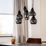 Hanglamp Lungo smoke glas, 46x120 cm