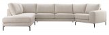 Hoekbank Linoza bonellvering + pocketvering en viscoschuim zitting natural