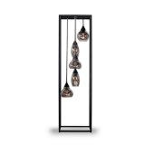 Vloerlamp Lungo frame smoke glas 5-lichts 
